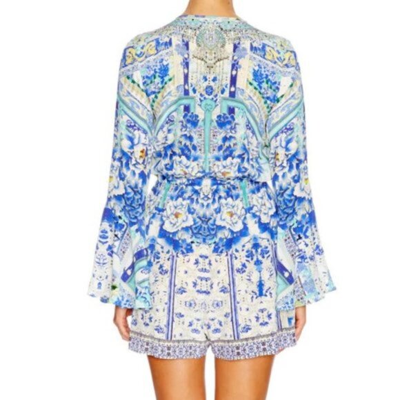 As Seen on Kelly Rowland Destinys Child Camilla Porcelain Paradise Playsuit b89E - Picture 3 of 6